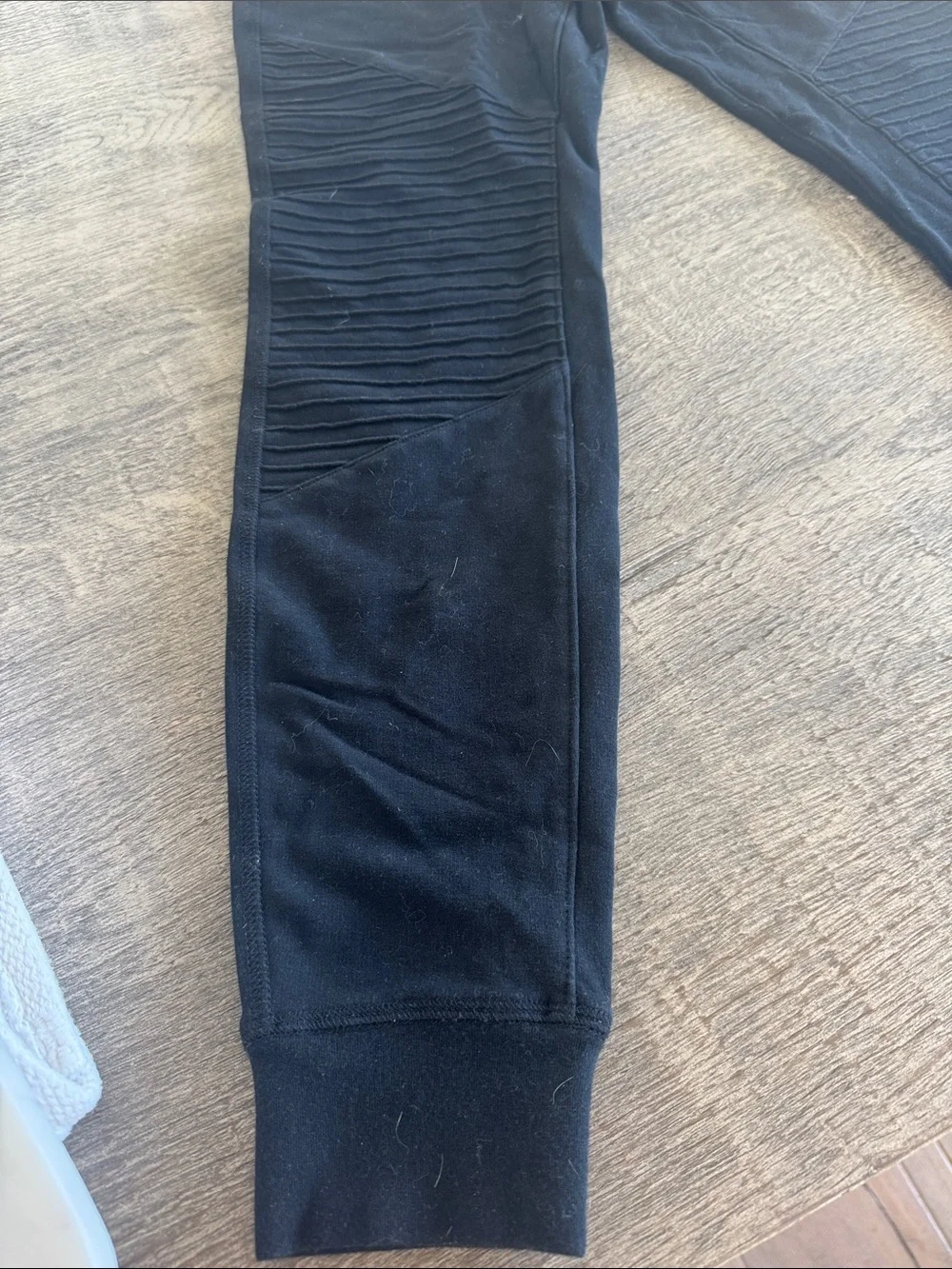 Alo Black Ribbed Panel Joggers